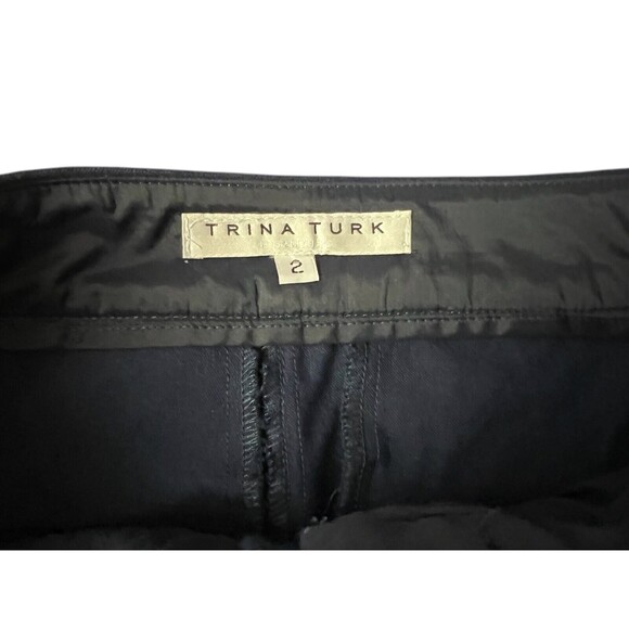 Trina Turk Ore Cropped Boot Pants  Size 2  Navy Mid-Rise Kick Flare Leg - Picture 8 of 16